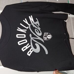 Women's black Brooklyn Nets crop style sweater size M